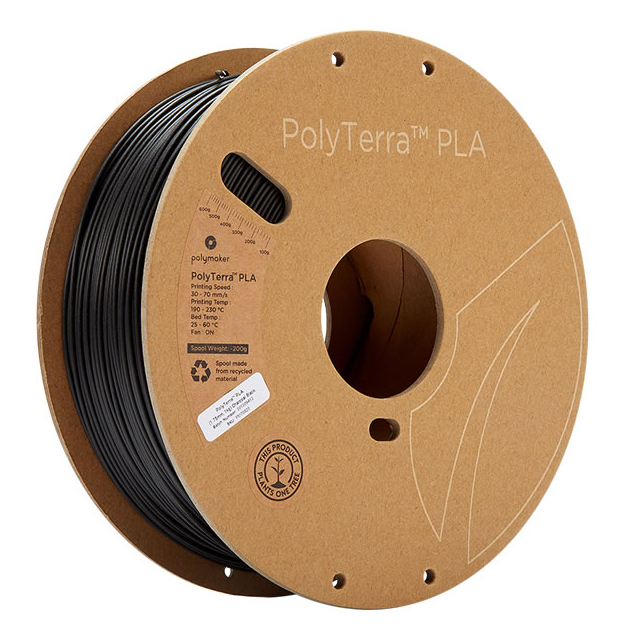 Imprimante3dfrance - Imprimante 3D France - Polymaker PolyTerra PLA Noir  charbon 1.75mm 1kg - Filament pour imprimante 3D