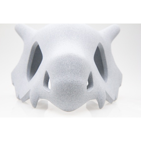 Exemple d'impression d'un crâne avec le filament PLA StoneFill de ColorFabb