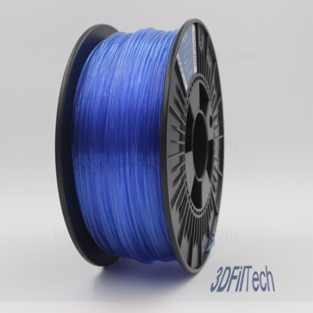 Bobine de filament PETG bleu transparent 1.75mm 1kg 3Dfiltech